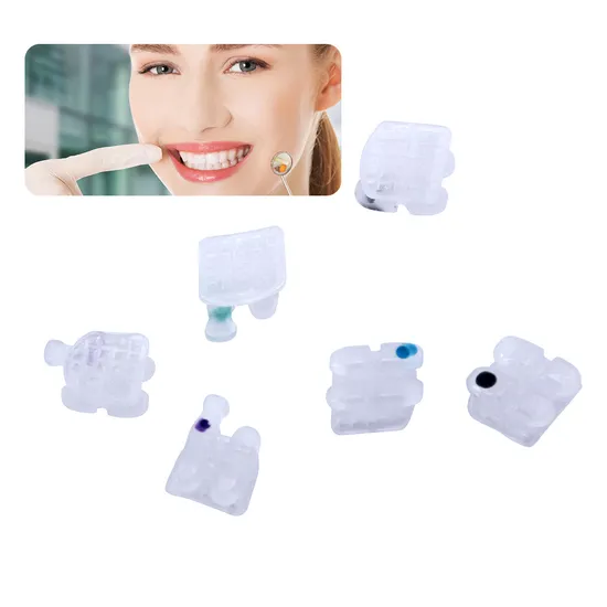 Heiß! Kieferorthopädische zahnmedizinische Netzbasis-Keramikklammern Ortho Medical Cim-Technologie OEM/ODM-Zahnklammer