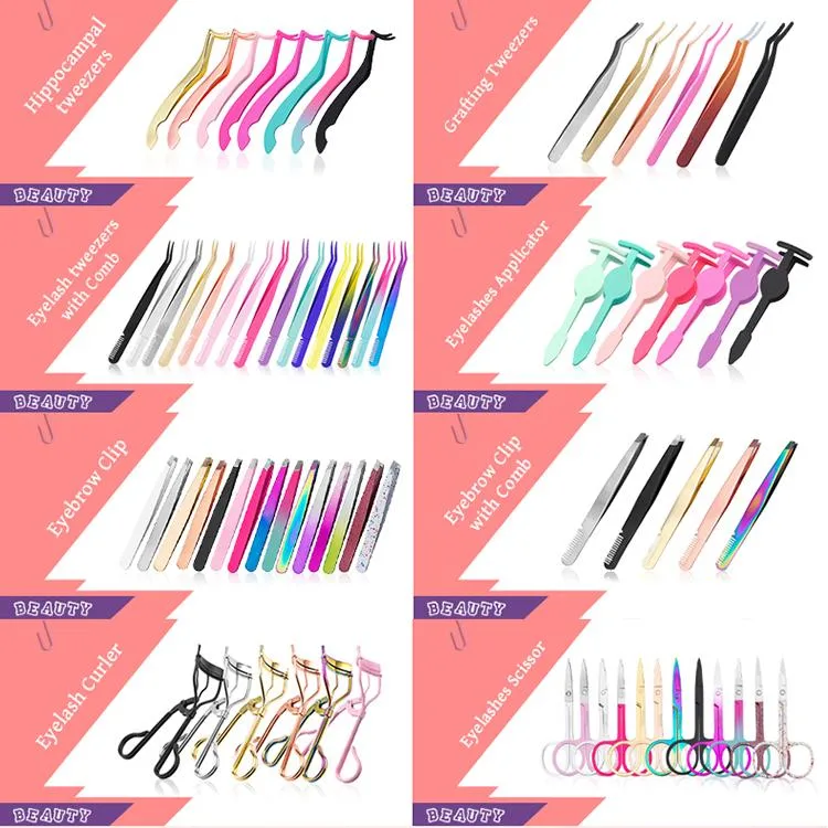 New Lash Tweezers, Pointed Private Label Eye Brow Clip Hippocampus Eyebrow Tweezer